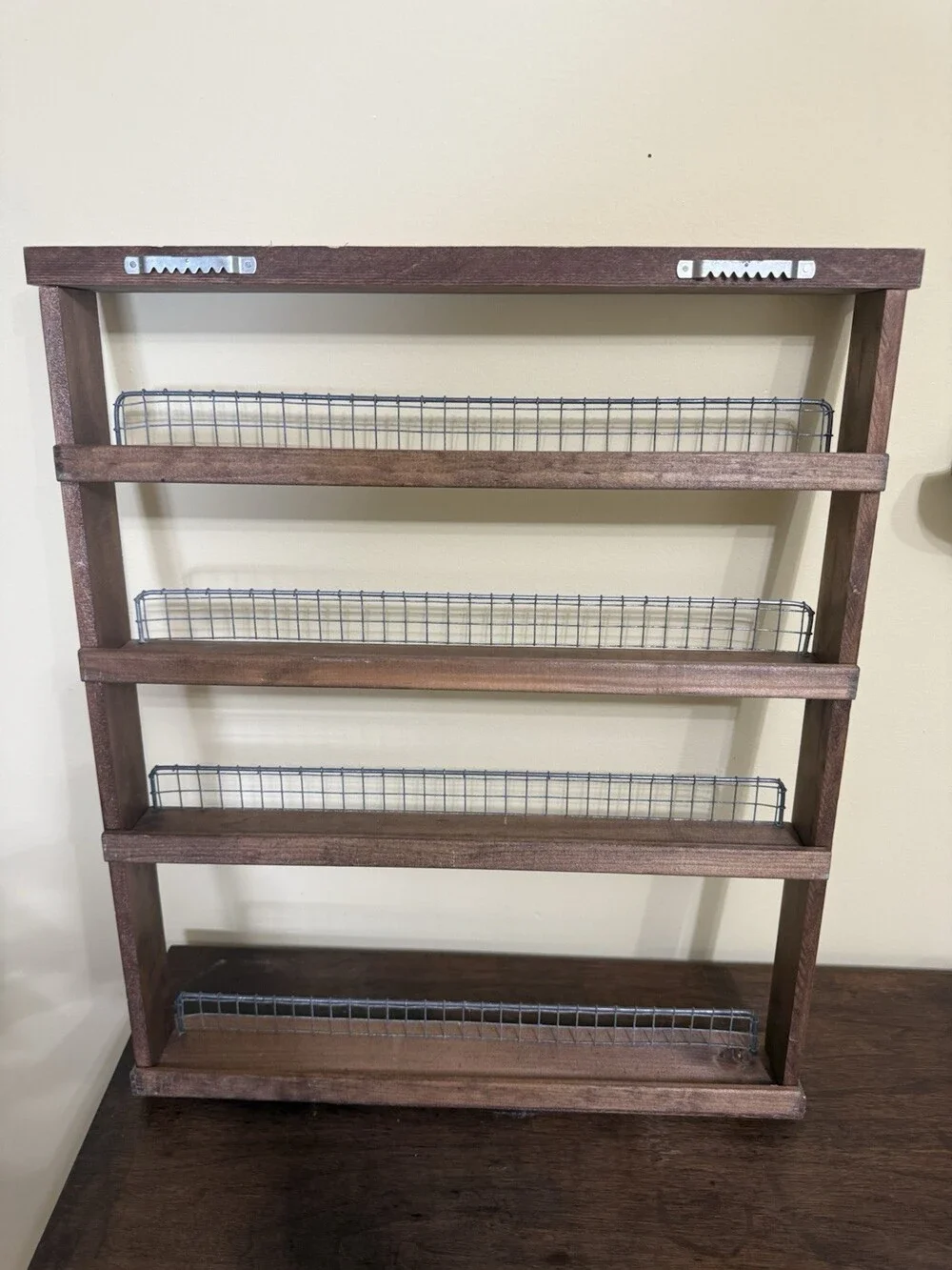 Handmade Wooden Spice Rack Rustic Farmhouse Four Shelves Trinket Shelf